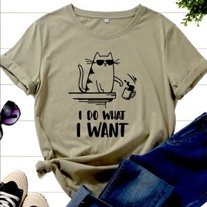 Cat Graphic Tee (NWOT)